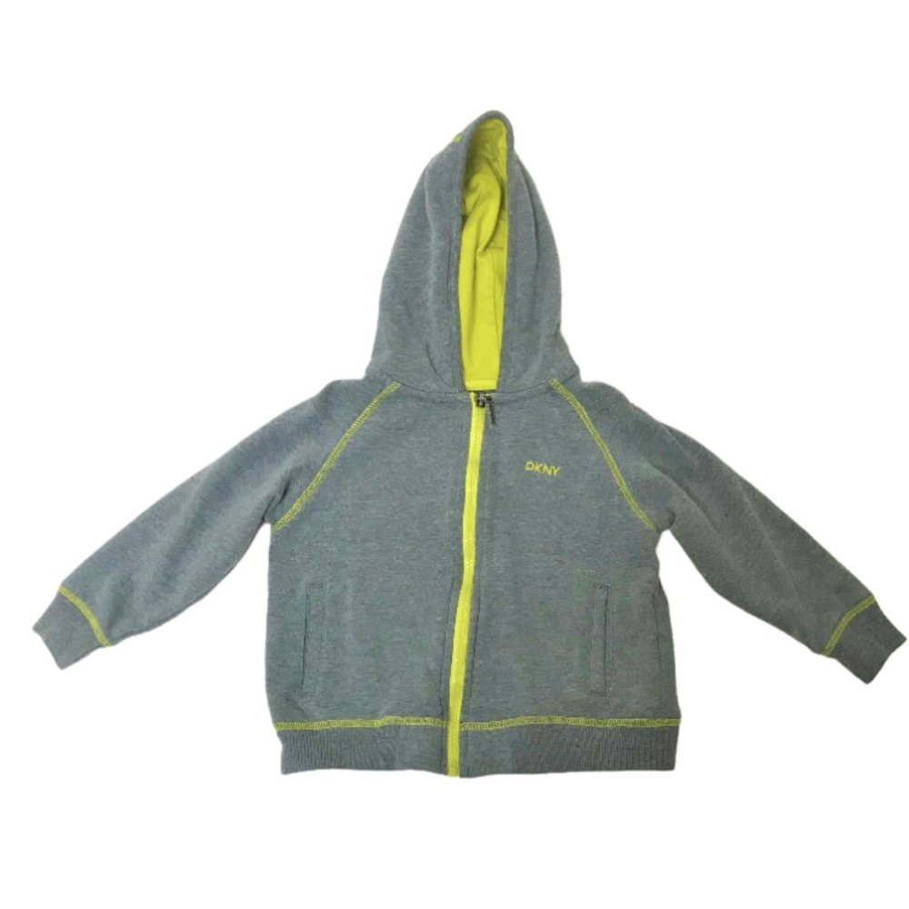 DKNY Grey Zip-Up Hoodie, Size 3T